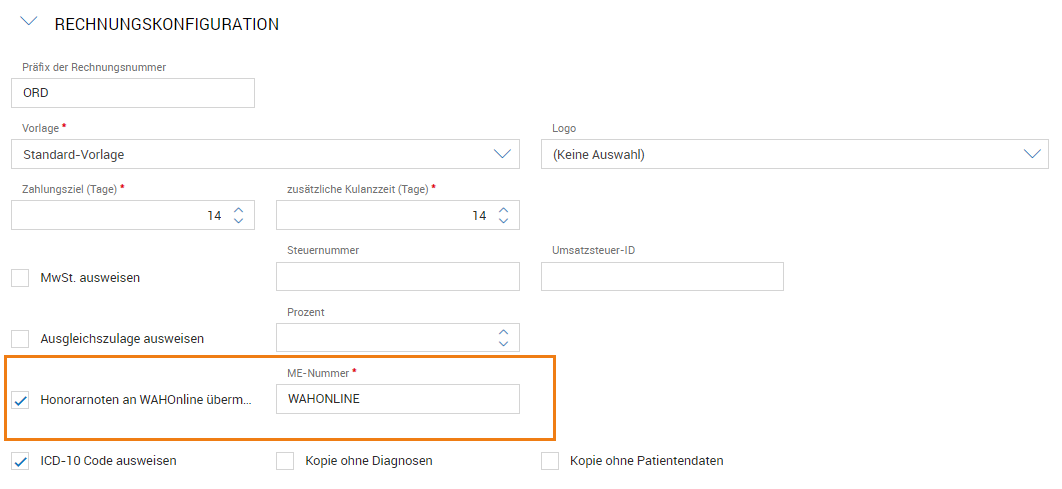 WAHonline aktivieren bzw. Mailboxnummer konfigurieren