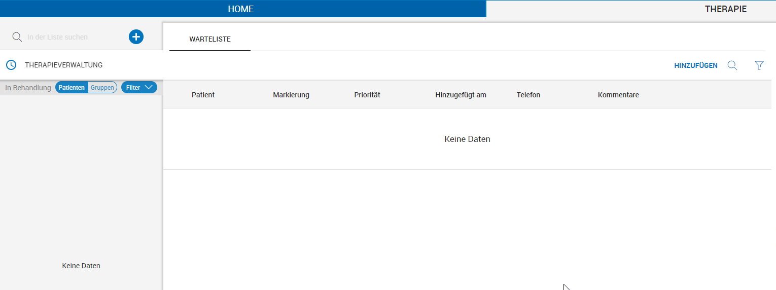 Therapiefeature öffnen
