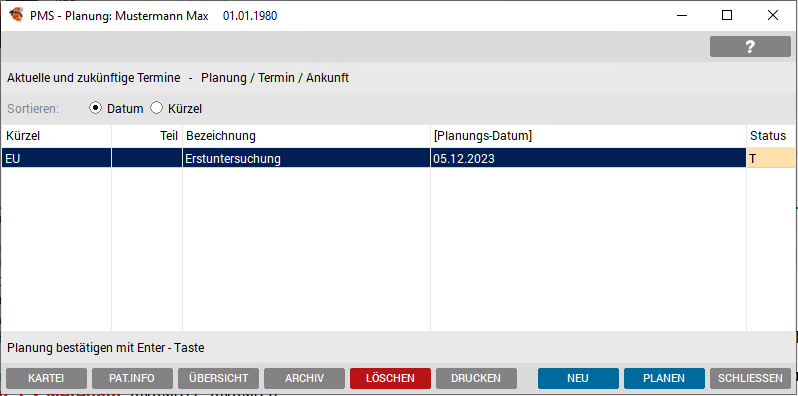 PMS-Planung