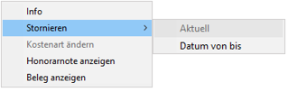 Kontextmenü Stornieren