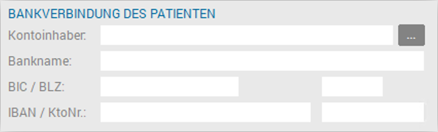 Bankverbindung des Patienten