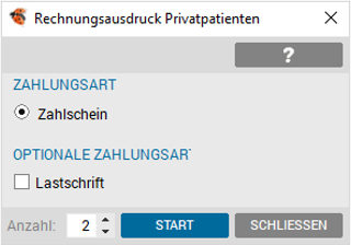 Dialog Rechnungsausdruck