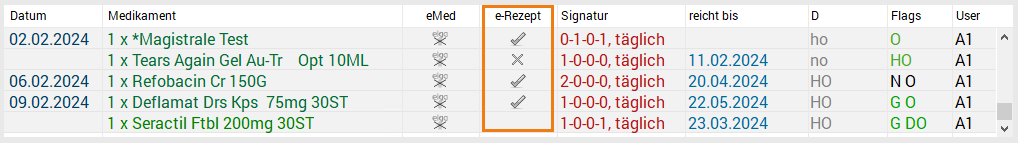 e-Rezept Status Kartei