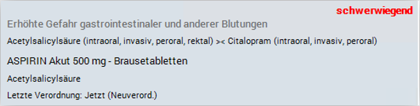 Anzeige der Interaktion