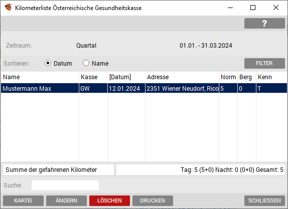 Kilometerliste