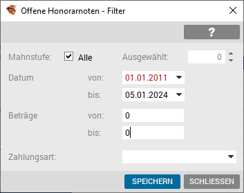 Filter - offene Posten