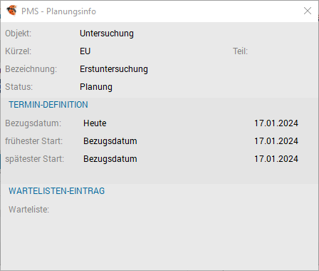 Detail-Info der Patientenübersicht
