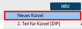 Abfrage - Neues Kürzel