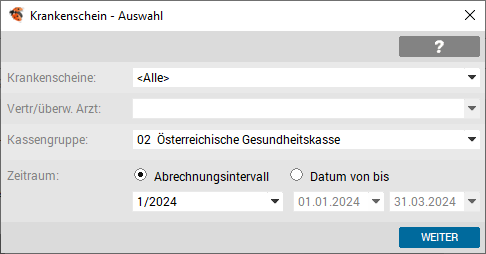 Krankenscheinliste generieren
