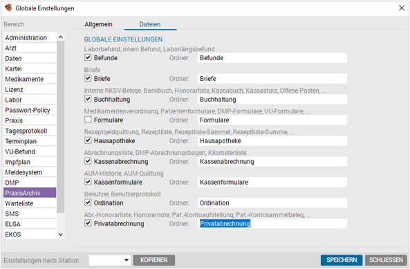 Setup PraxisArchiv - Dateien