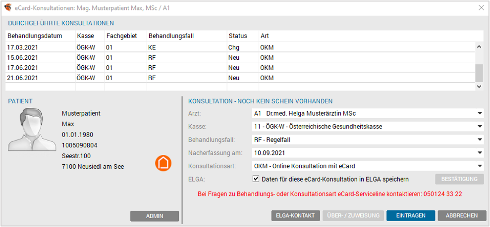 e-card-Konsultationen