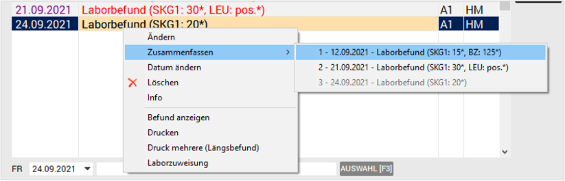 Laborbefund zusammenfassen