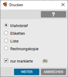Mahnbriefe drucken
