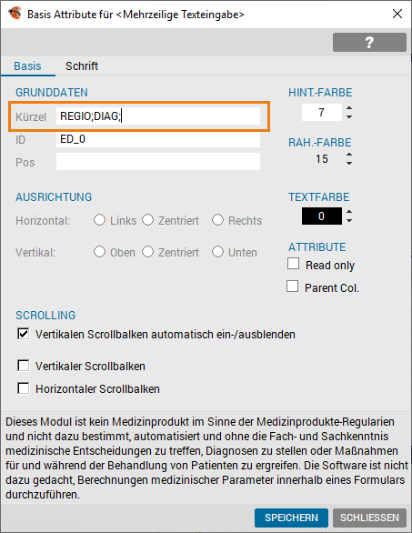 Mehrere Kürzelbereiche definieren