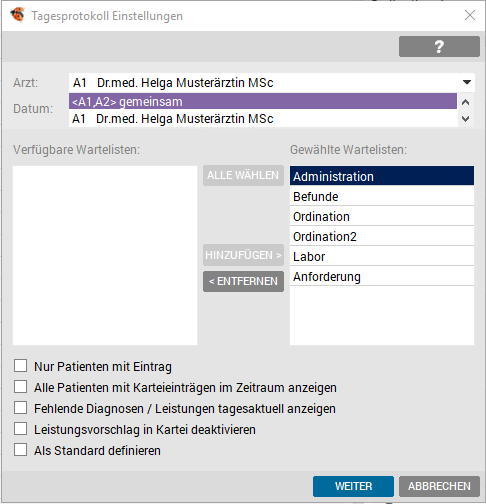 Tagesprotokoll - Ärzte gemeinsam
