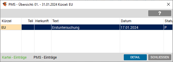 Patientenübersicht - Info