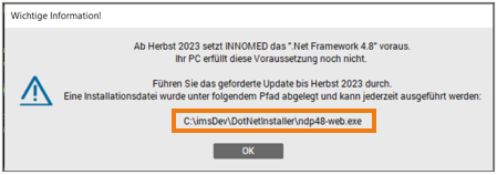 .Net Warnmeldung