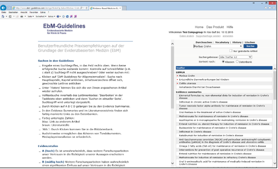 Suche in EbM-Guidelines