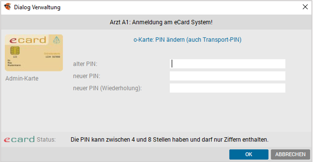 Admin-Karte-PIN ändern