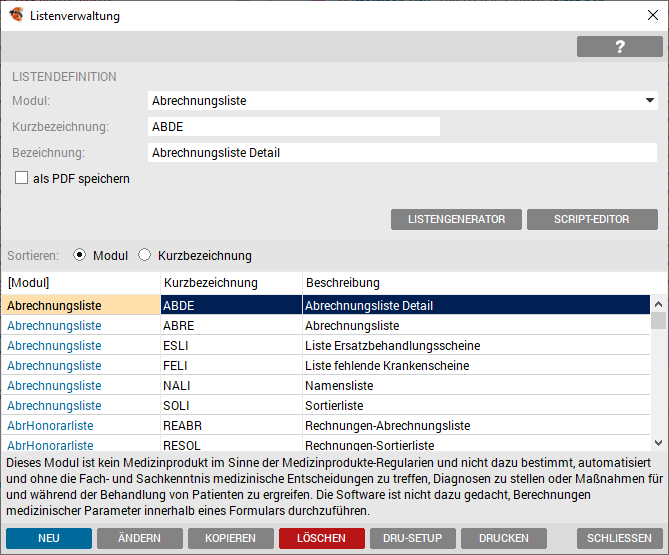 Listenverwaltung