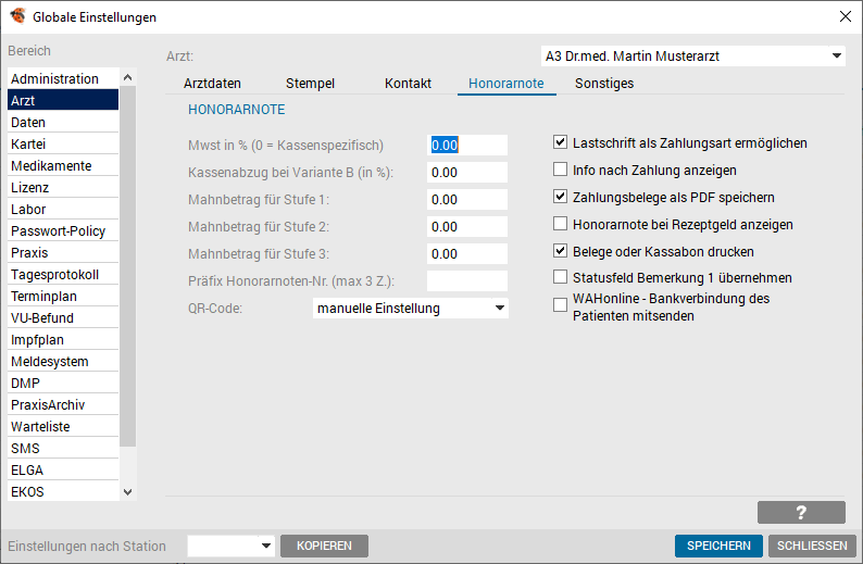 Setup - Honorarnote