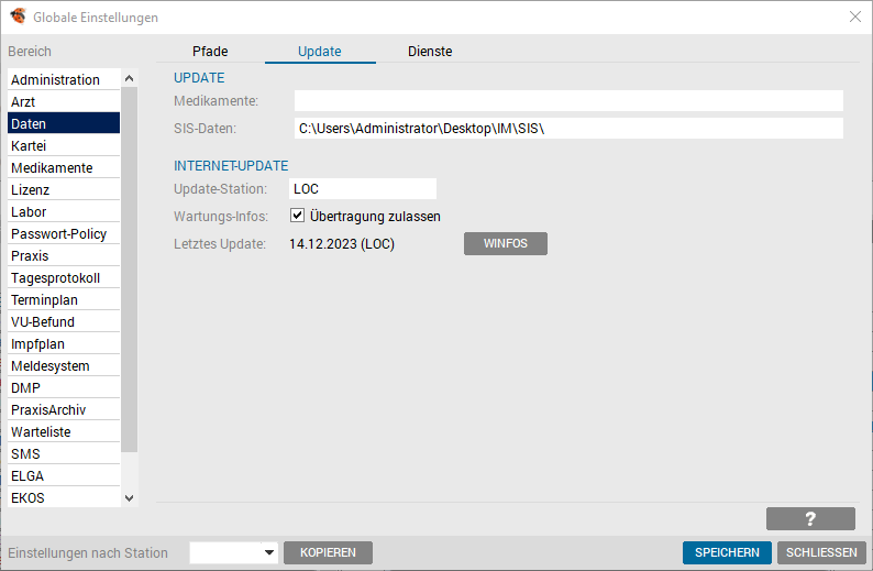Setup Daten - Update