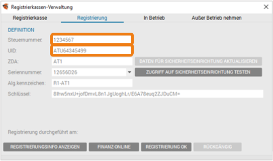 Registrierkassen-Verwaltung