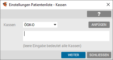Patientenliste - Kassen