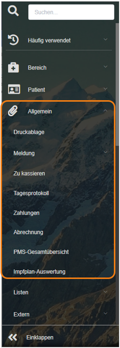 Erweitern der Menüleiste