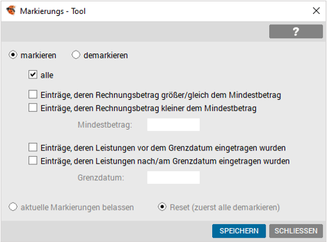 Markieren von Rechnungen