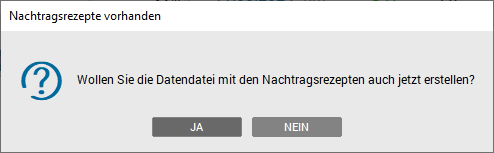 Hinweismeldung - Nachtragsrezepte