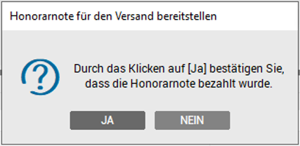 Meldung - Honorarnote bezahlt