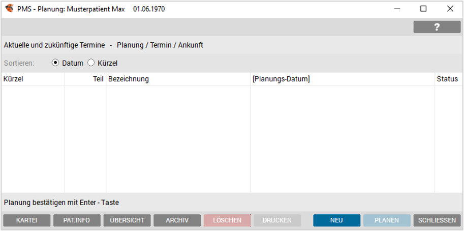 PMS-Patientenplanung