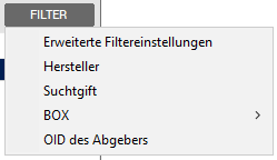 Medikamentenliste - Filter