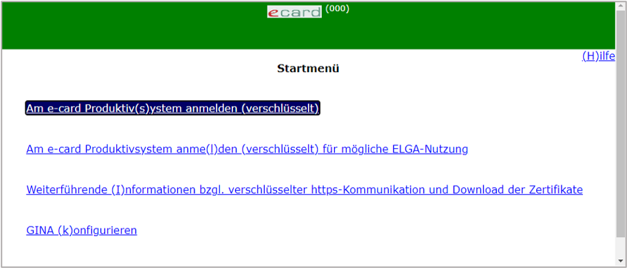GINA-Direkt Zugriff