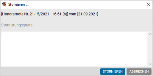 Honorarnoten stornieren