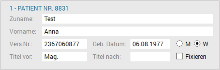 Administration-Patientendaten