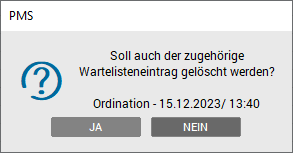 Hinweismeldung - PMS Termin