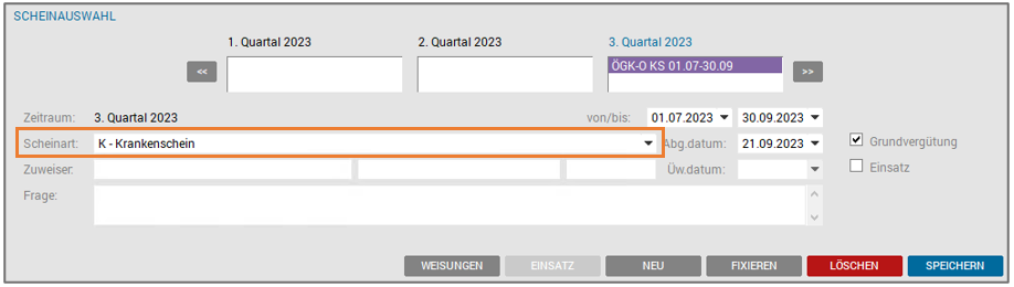 Scheinauswahl