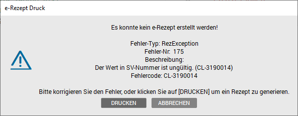 Privatrezept bei negativer Anspruchsberechtigungsprüfung