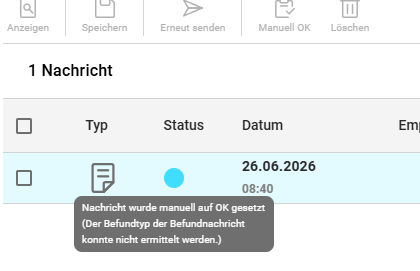 Manuell OK - Nachricht