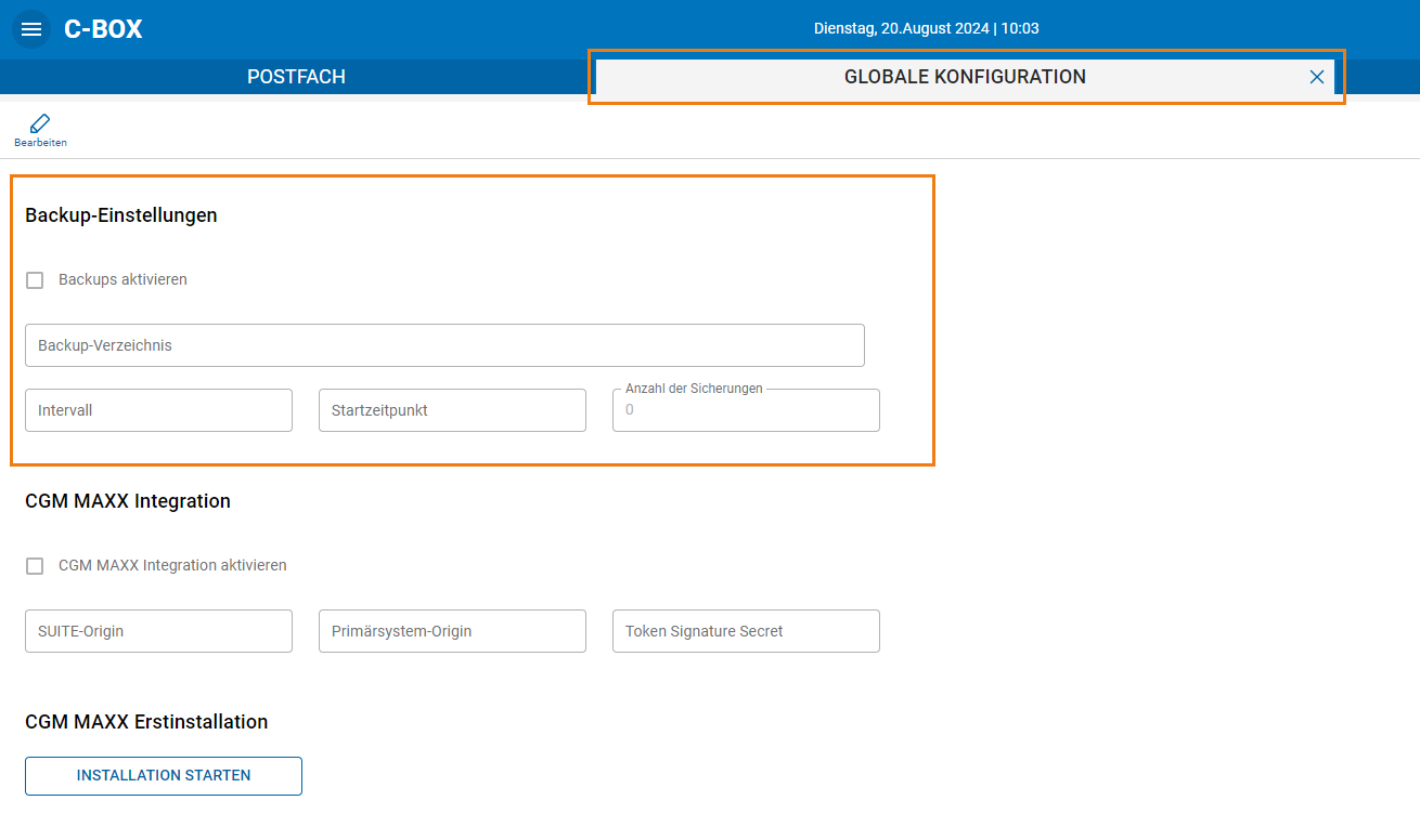Backup-Einstellungen Backup-Einstellungen