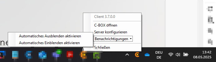 Benachrichtigungseinstellungen für das Tray-Tool Benachrichtigungseinstellungen für das Tray-Tool