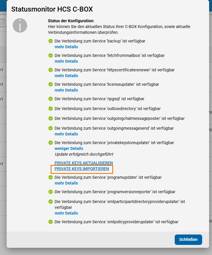 Privatekeys importieren Privatekeys importieren