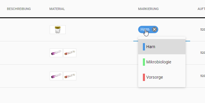 Markierungen in der Warteliste ändern Markierungen in der Warteliste ändern