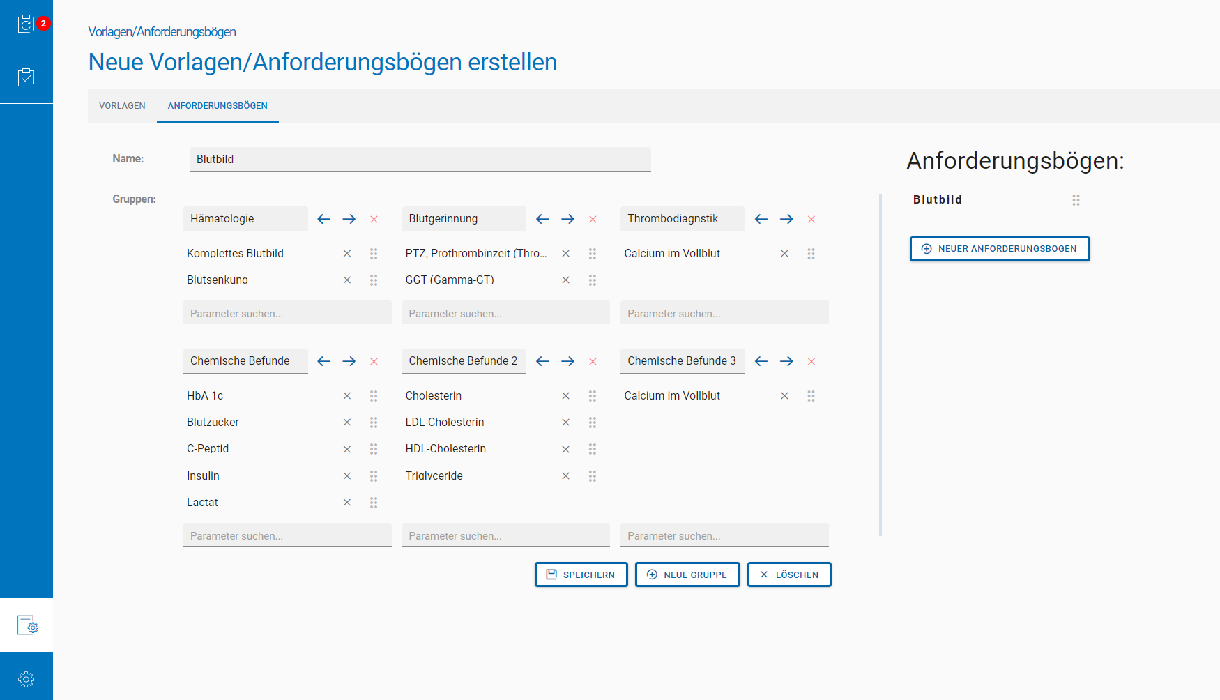 Anforderungsbogen Editor Anforderungsbogen Editor