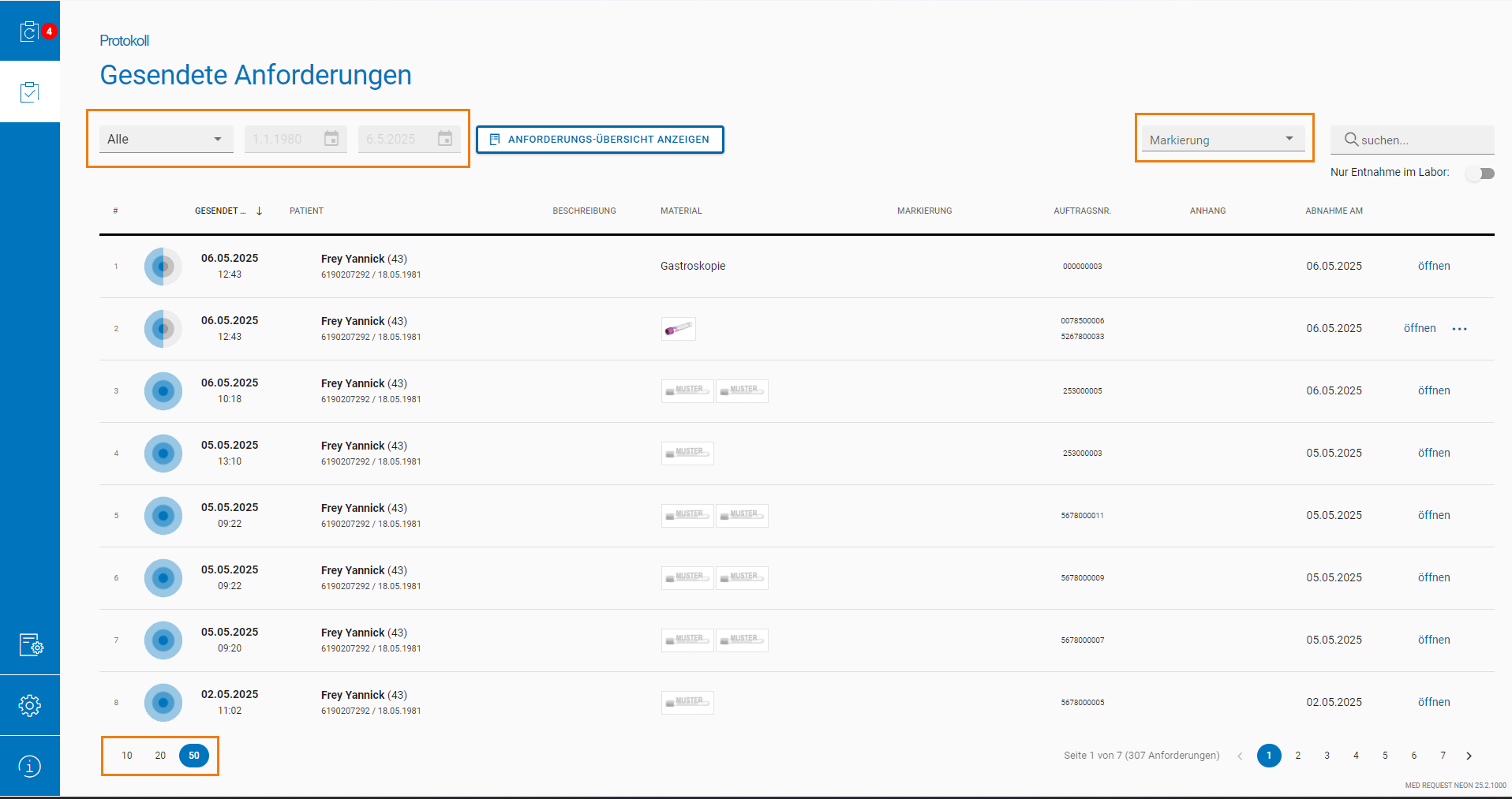 Filter und Ansichtseinstellungen werden gespeichert Filter und Ansichtseinstellungen werden gespeichert