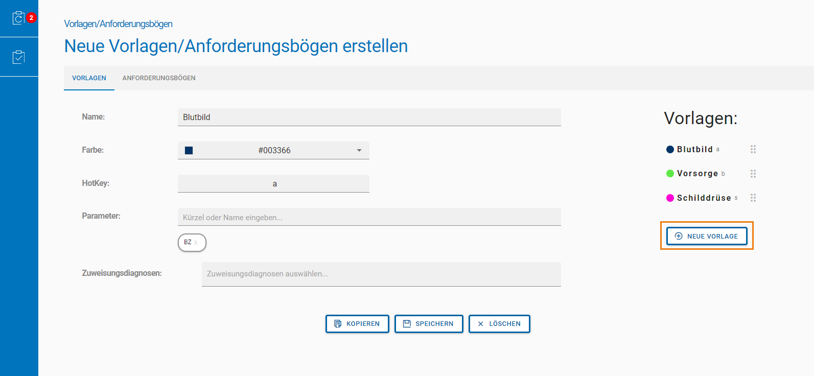 Vorlage erstellen Vorlage erstellen
